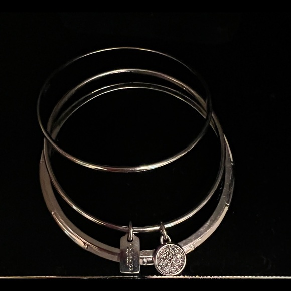 3 Coach Silver Bangle Bracelets NWOT - Picture 7 of 8